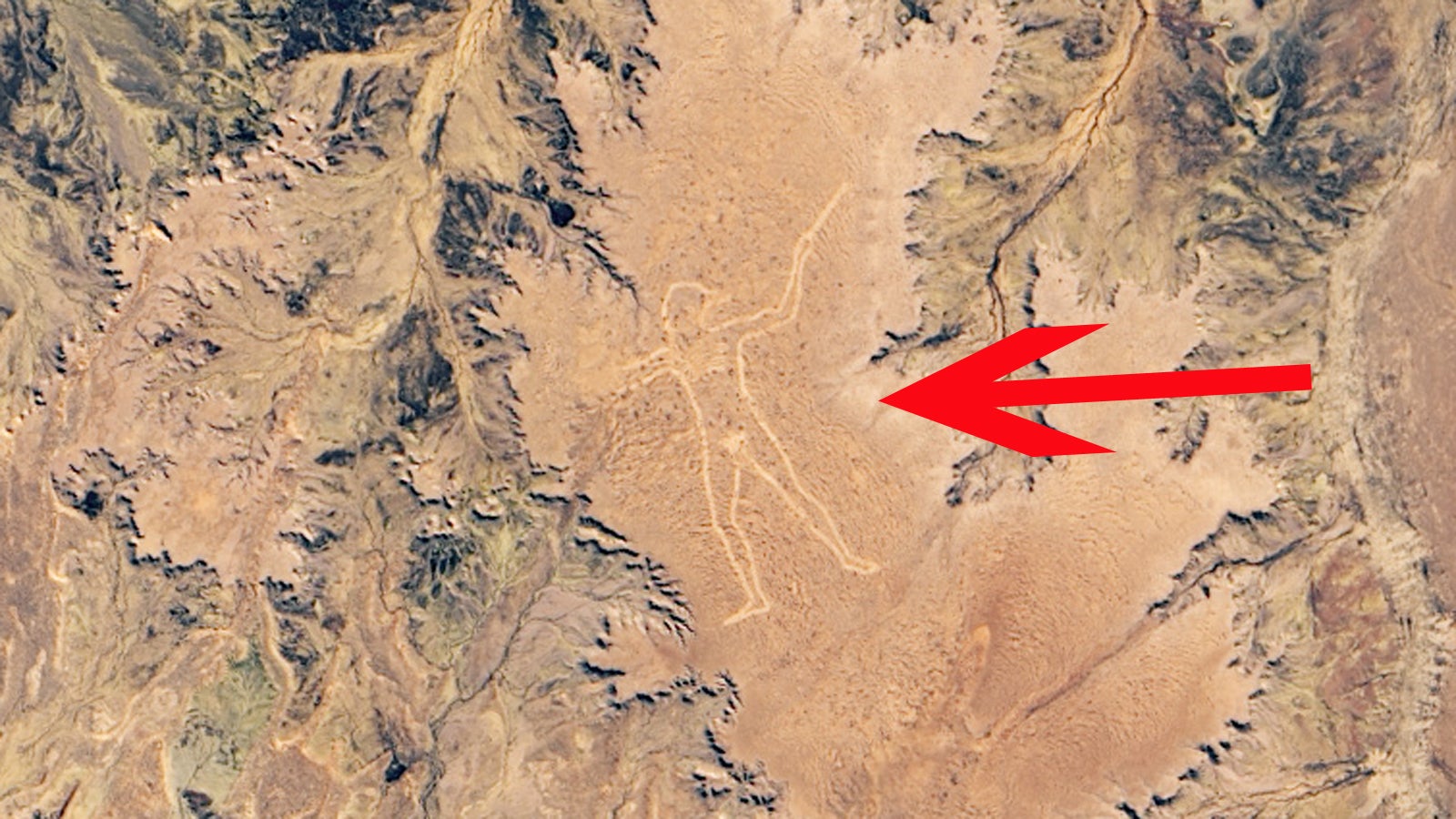 Vom All aus sichtbar Marree Man zeigt gigantischen Jäger Sein